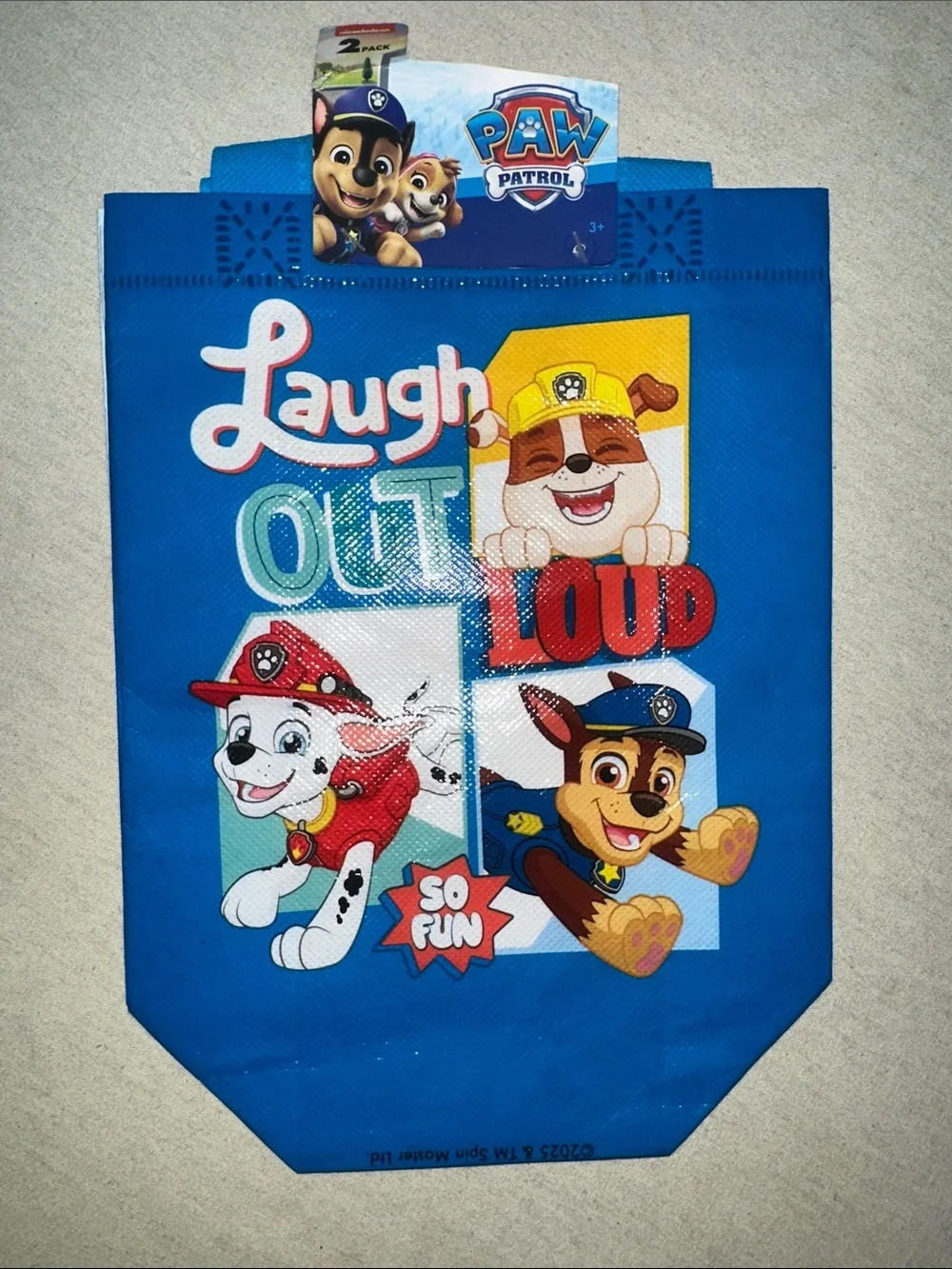 Vintage Collectible Paw Patrol Blue 'Laugh Out Loud' Bag.